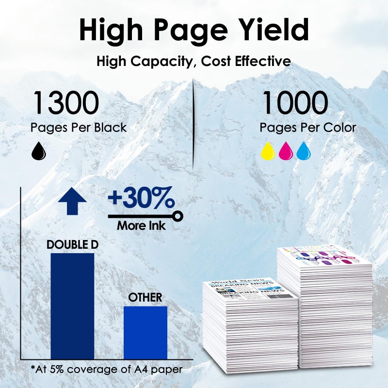 DOUBLE D 934 and 935 Ink Cartridges Compatible Replacement for HP 934XL 935XL High Yield for HP Officejet Pro 6830 6230 6835 6812 6815 6820 6220 6800 (1 Black,1 Cyan,1 Magenta,1 Yellow) - Image 3